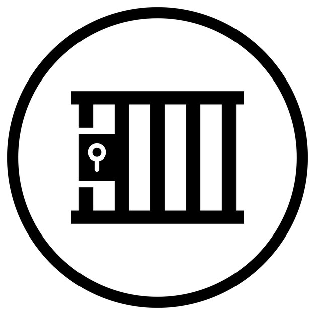 Ilustración del diseño del icono vectorial de la cárcel