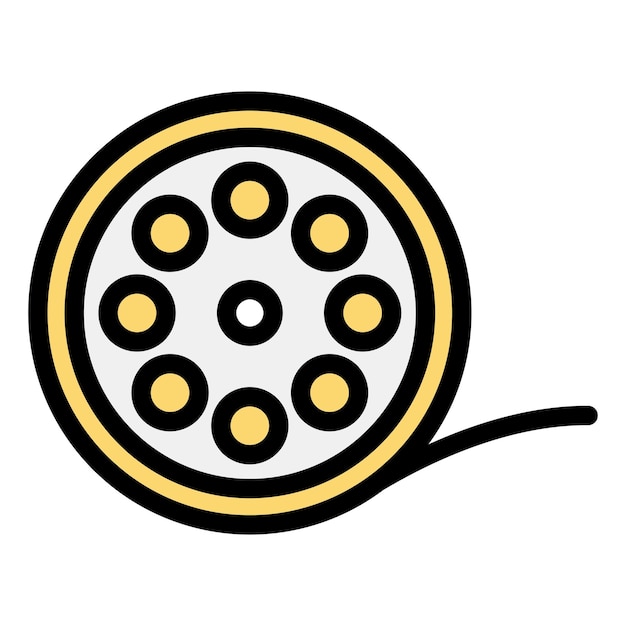 Ilustración del diseño del icono vectorial del carrete de película