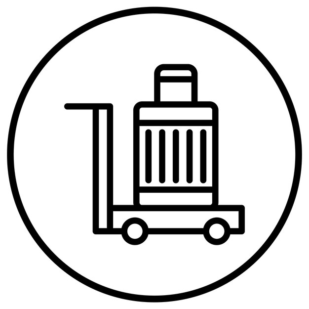 Ilustración del diseño del icono vectorial del carrito del aeropuerto