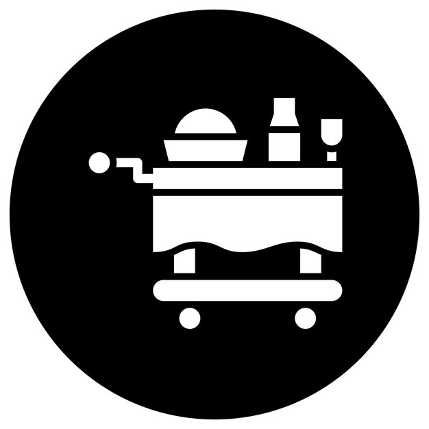 Ilustración del diseño del icono vectorial del carrito de comida