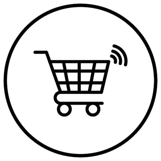 Ilustración del diseño del icono vectorial del carrito