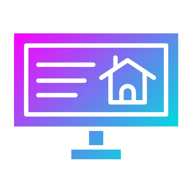 Ilustración del diseño del icono vectorial de la casa de computadoras