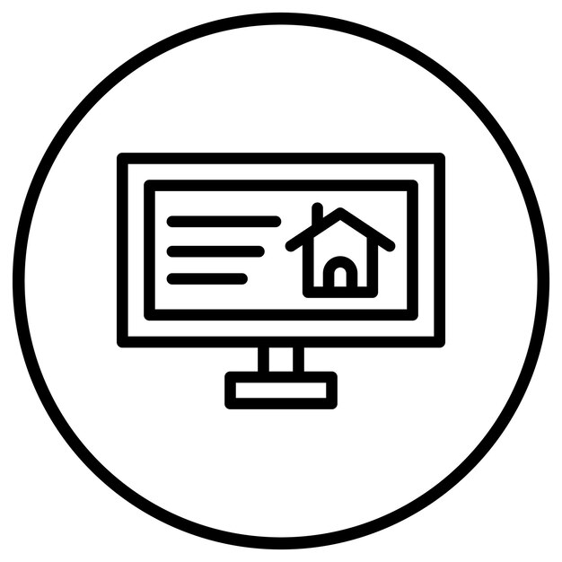Ilustración del diseño del icono vectorial de la casa de computadoras