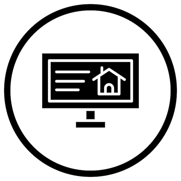 Ilustración del diseño del icono vectorial de la casa de computadoras