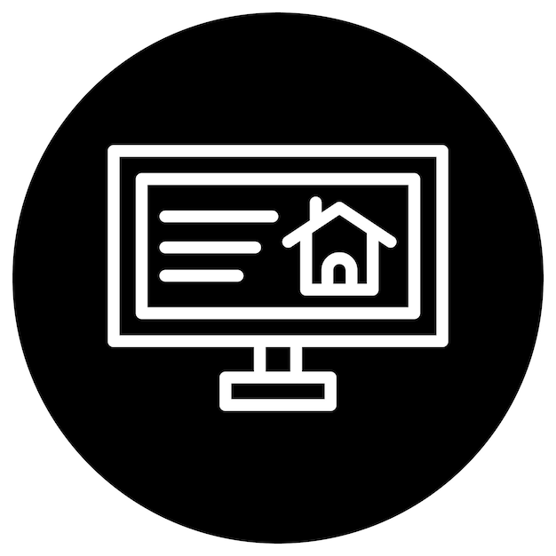 Ilustración del diseño del icono vectorial de la casa de computadoras