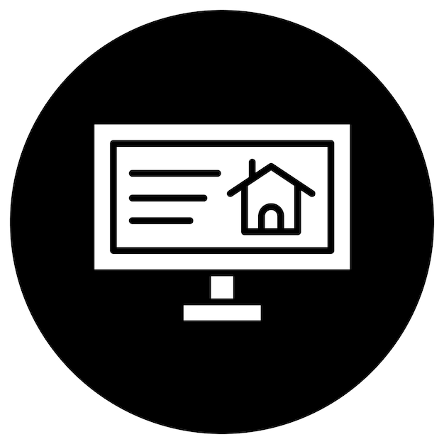 Ilustración del diseño del icono vectorial de la casa de computadoras