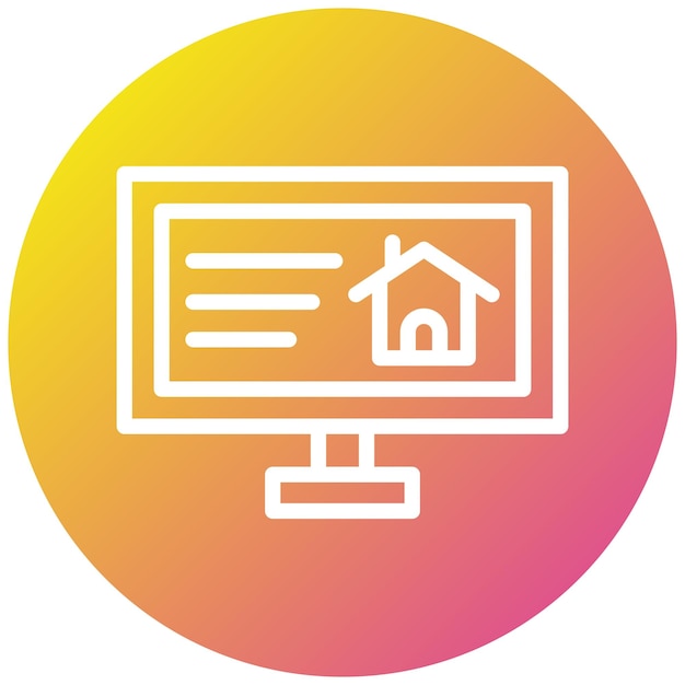Ilustración del diseño del icono vectorial de la casa de computadoras