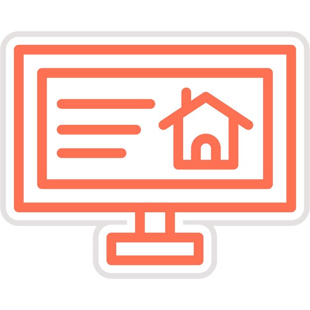 Ilustración del diseño del icono vectorial de la casa de computadoras