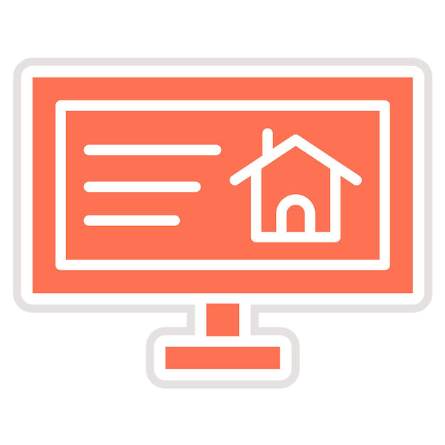 Ilustración del diseño del icono vectorial de la casa de computadoras
