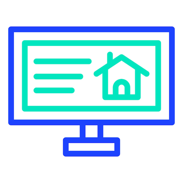 Ilustración del diseño del icono vectorial de la casa de computadoras
