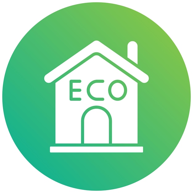 Ilustración del diseño del icono vectorial de la casa ecológica