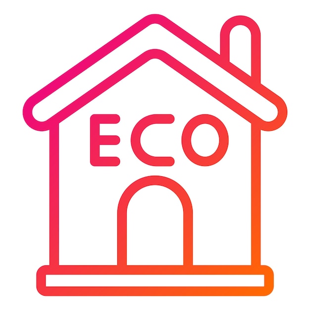 Ilustración del diseño del icono vectorial de la casa ecológica