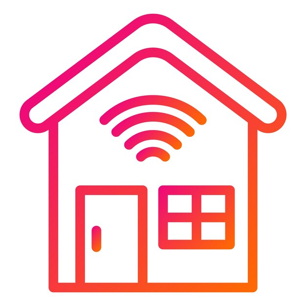 Ilustración del diseño del icono vectorial de la casa inteligente