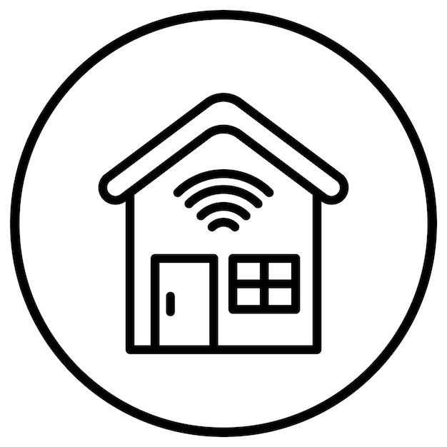Ilustración del diseño del icono vectorial de la casa inteligente