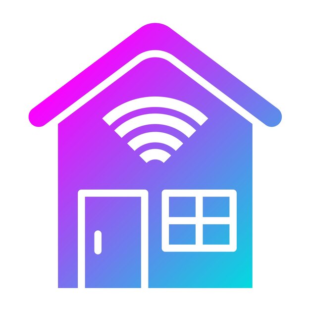 Ilustración del diseño del icono vectorial de la casa inteligente