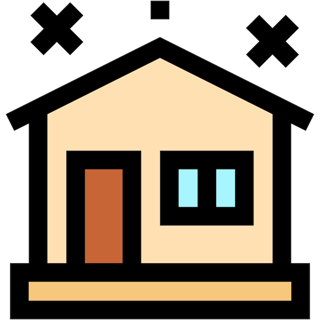 Ilustración del diseño del icono vectorial de la casa limpia