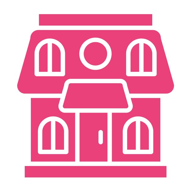 Ilustración del diseño del icono vectorial de la casa de muñecas