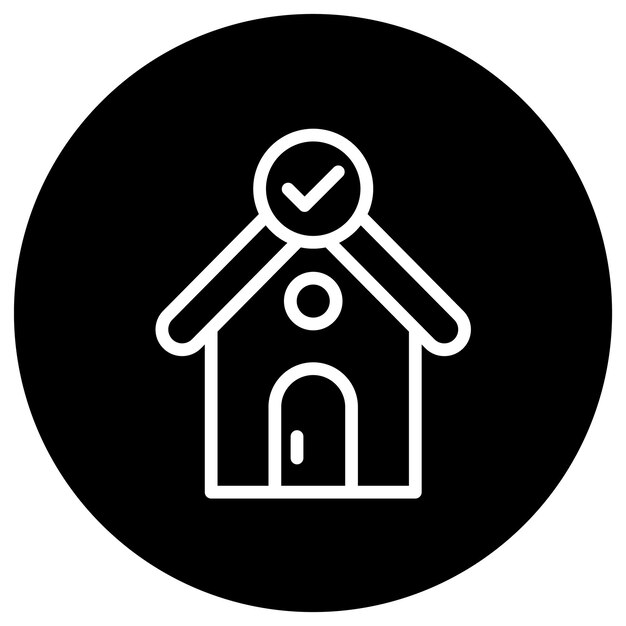 Ilustración del diseño del icono vectorial de la casa verificada