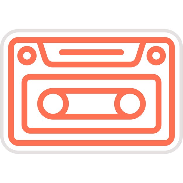 Ilustración del diseño del icono vectorial del casete