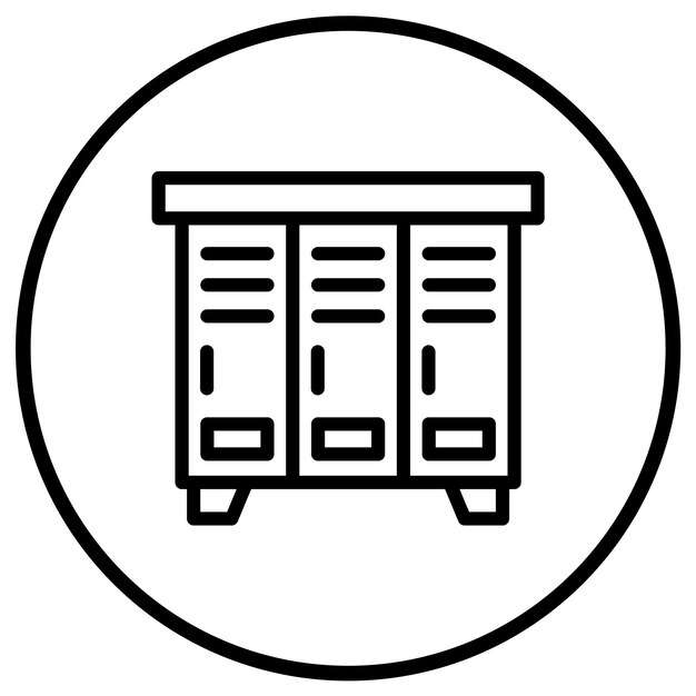 Ilustración del diseño del icono vectorial del casillero
