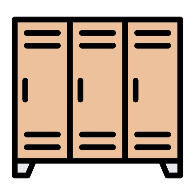 Ilustración del diseño del icono vectorial de los casilleros