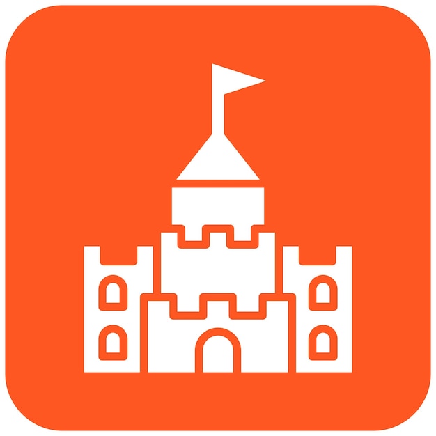 Ilustración del diseño del icono vectorial del castillo de arena