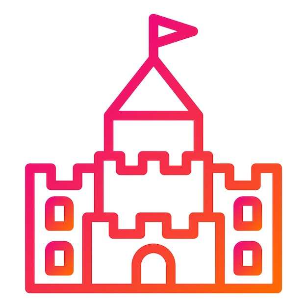 Ilustración del diseño del icono vectorial del castillo de arena