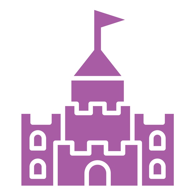 Ilustración del diseño del icono vectorial del castillo de arena
