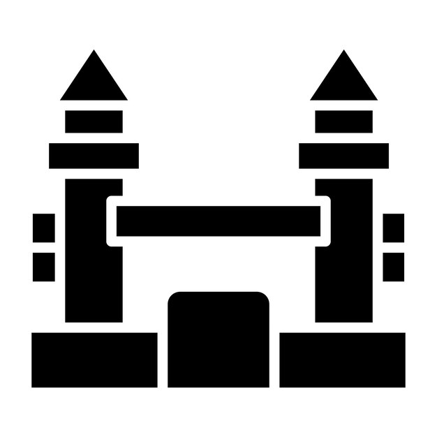 Ilustración del diseño del icono vectorial del castillo inflable