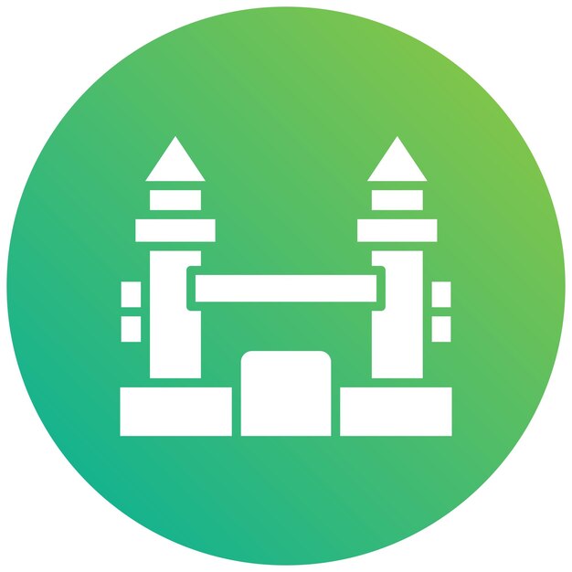 Ilustración del diseño del icono vectorial del castillo inflable