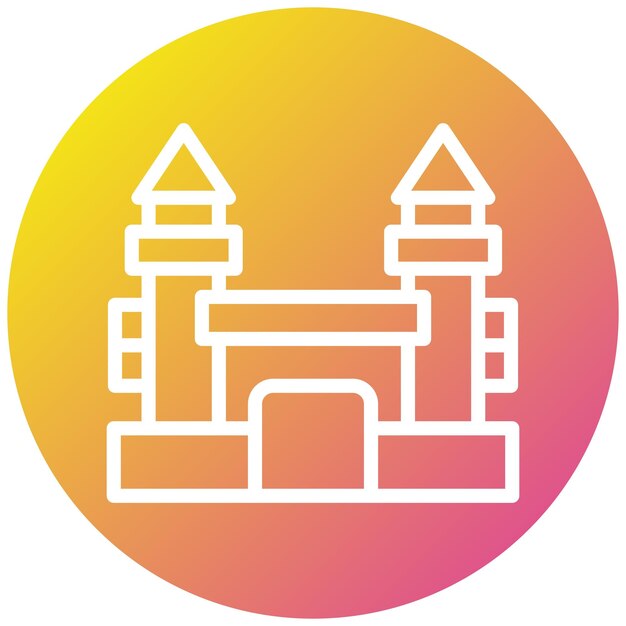 Ilustración del diseño del icono vectorial del castillo inflable