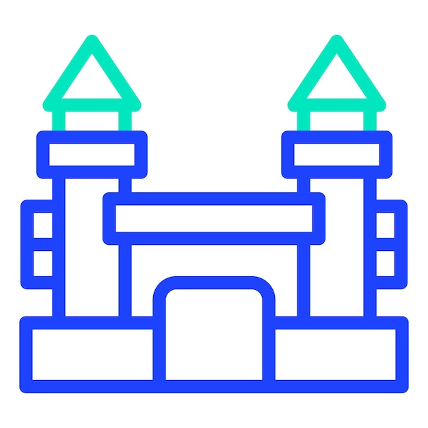 Ilustración del diseño del icono vectorial del castillo inflable