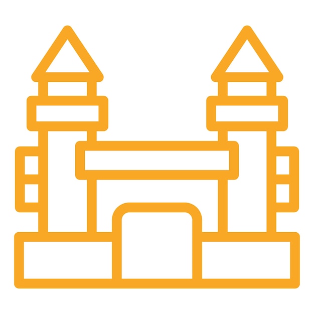 Ilustración del diseño del icono vectorial del castillo inflable