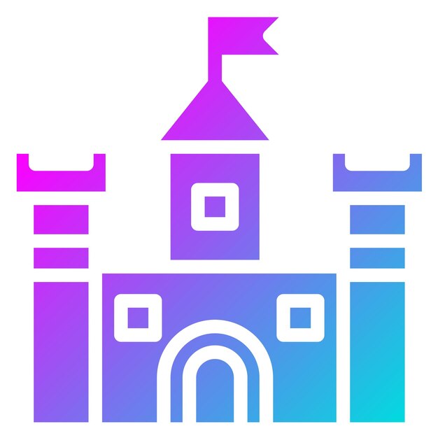 Ilustración del diseño del icono vectorial del castillo