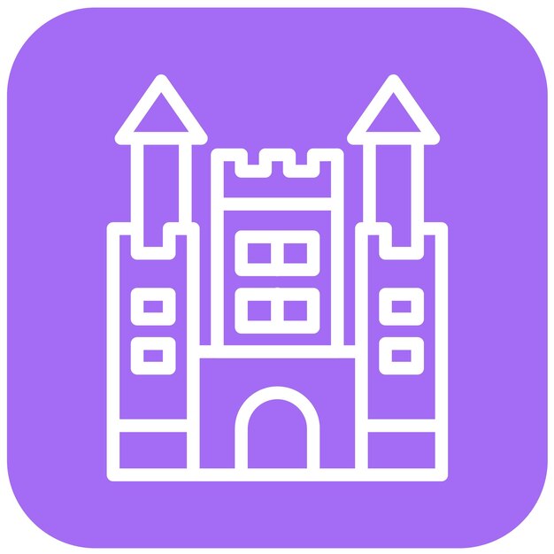 Ilustración del diseño del icono vectorial del castillo