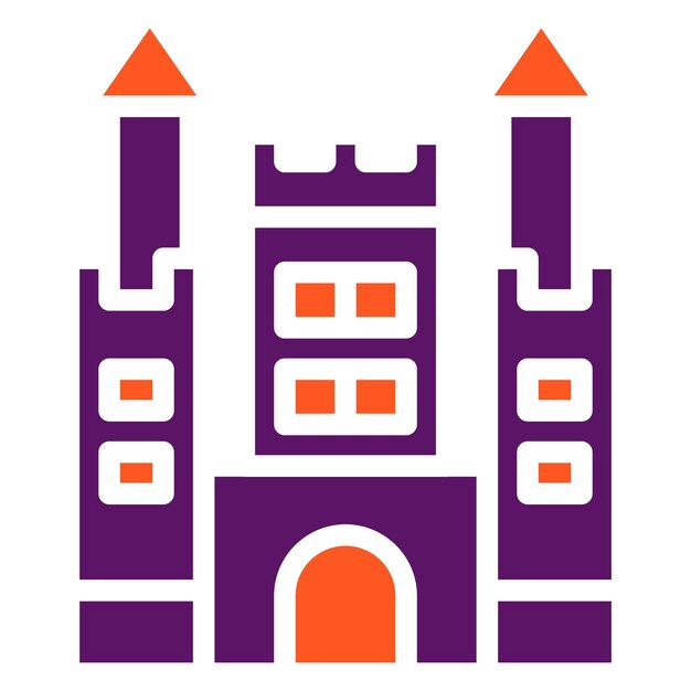 Vector ilustración del diseño del icono vectorial del castillo