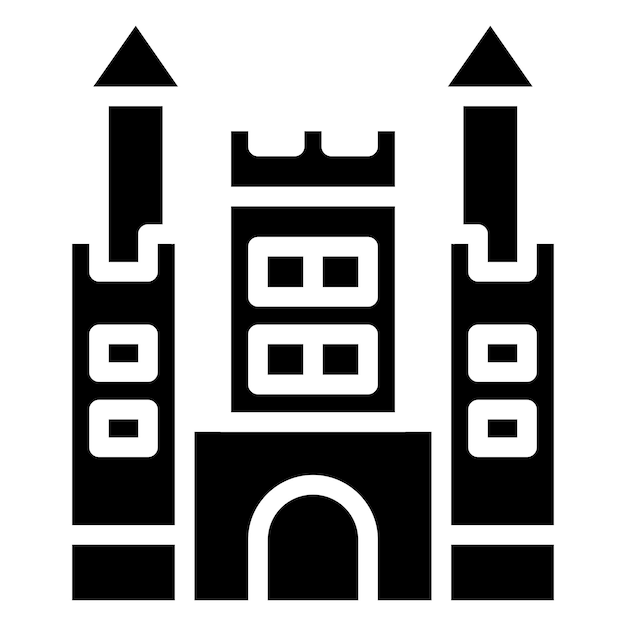 Ilustración del diseño del icono vectorial del castillo
