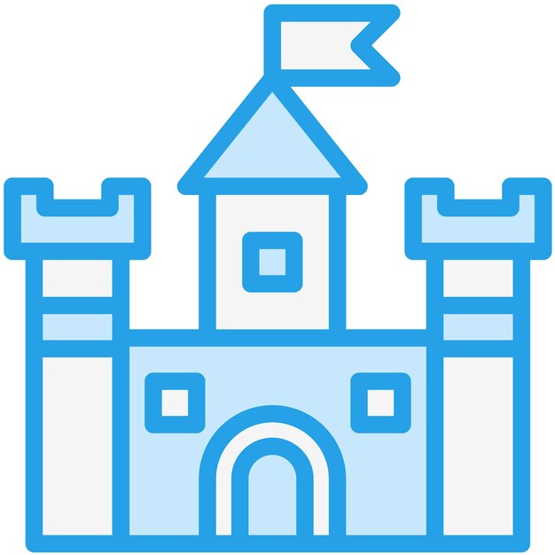 Ilustración del diseño del icono vectorial del castillo