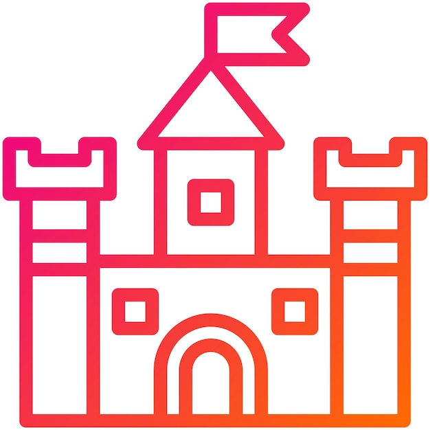Ilustración del diseño del icono vectorial del castillo