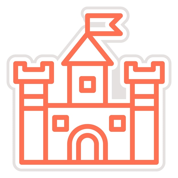 Ilustración del diseño del icono vectorial del castillo