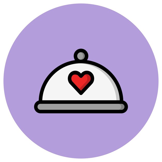 Ilustración del diseño del icono vectorial de la cena romántica