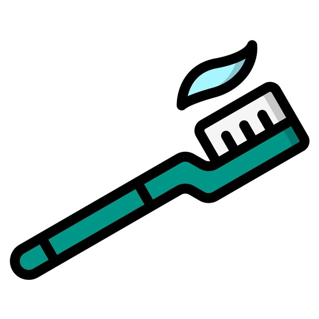 Ilustración del diseño del icono vectorial del cepillo de dientes