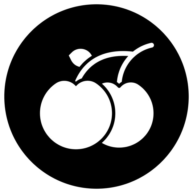 Ilustración del diseño del icono vectorial de cereza