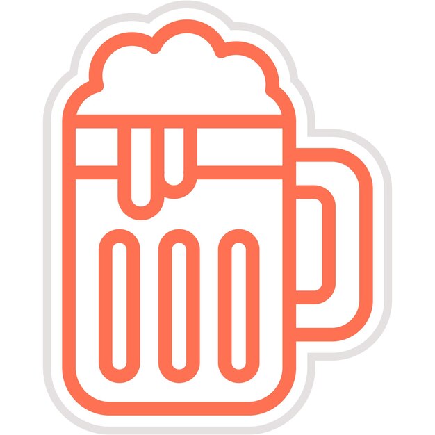 Ilustración del diseño del icono vectorial de la cerveza