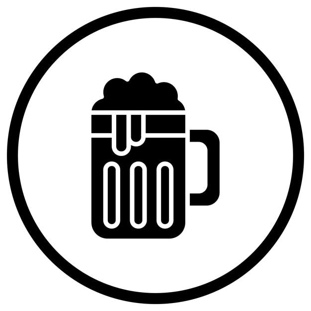 Ilustración del diseño del icono vectorial de la cerveza