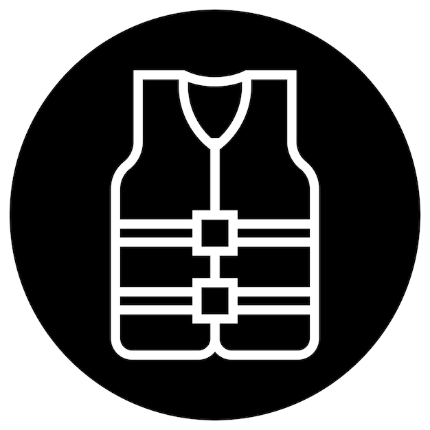 Ilustración del diseño del icono vectorial del chaleco salvavidas