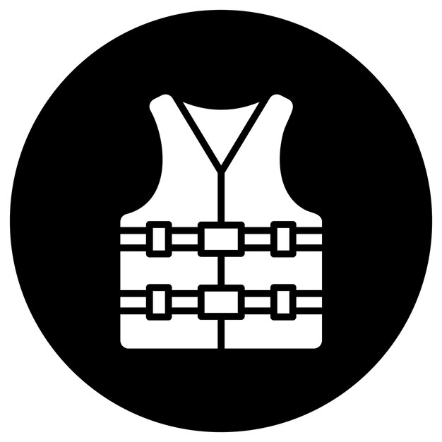 Ilustración del diseño del icono vectorial del chaleco salvavidas