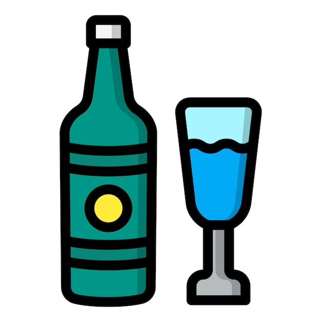 Ilustración del diseño del icono vectorial de Champagne