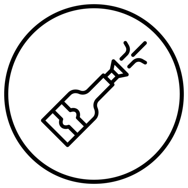 Ilustración del diseño del icono vectorial de Champagne