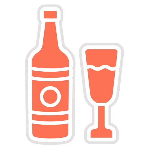 Ilustración del diseño del icono vectorial de Champagne